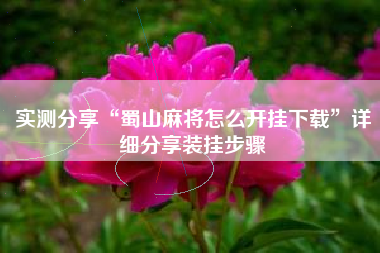 实测分享“蜀山麻将怎么开挂下载	”详细分享装挂步骤