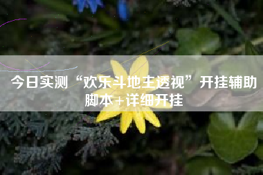 今日实测“欢乐斗地主透视”开挂辅助脚本+详细开挂